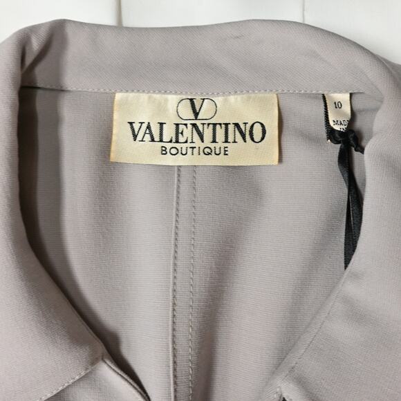 Valentino Boutique | Light Gray Wool-Blend Blazer Size: 10 - Picture 3 of 11